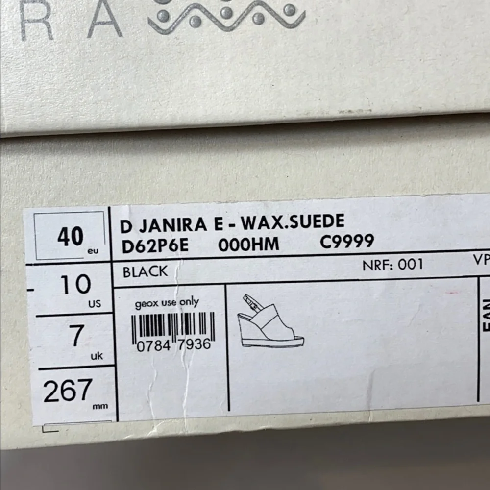 Geox Respira Janira leather and cork wedges